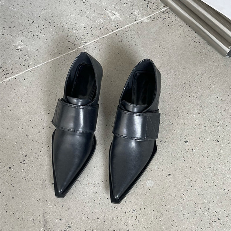 goosudu New Brand Women Pumps Fashion Low Round Heel Ladies Slingback Pointed Toe Slip On Oxford Shoes Casual Office Shoe