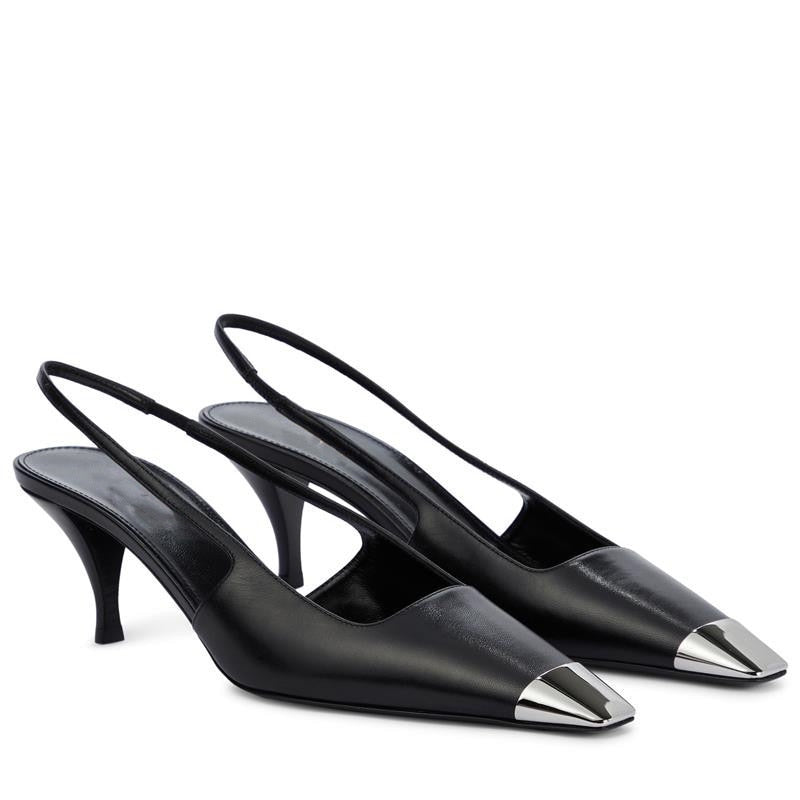 goosudu Star style Patent Leather Women Pumps Fashion Metal square toe High Heels Office Lady Shoes Spring Summer Slingback Female shoes