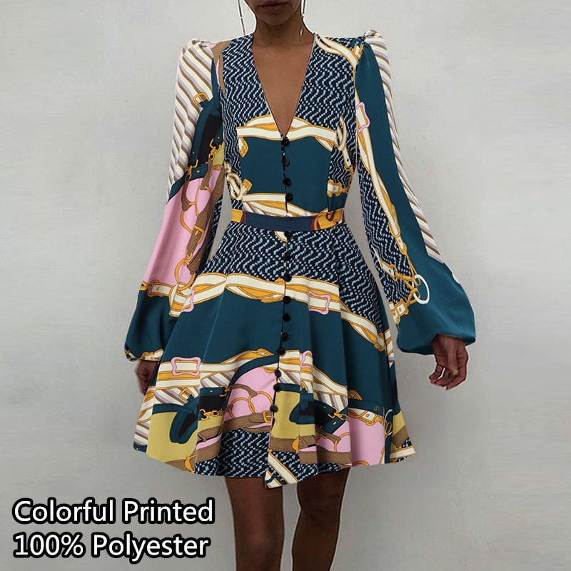 goosudu Women Silk Dress Celmia Satin Mini Robe Summer Elegant Party Wrap Evening Dress Long Lantern Sleeve V Neck Solid Vestidos