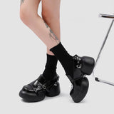 goosudu Womens Lolita Flowers Bowknot Gothic Punk Shoes Creepers Pumps Japanese Harajuku Platform Girls Round Toe New