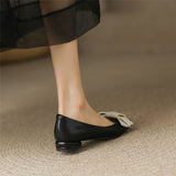 Women Sheepskin Loafers Shoes Genuine Leather Low Heel Spring Female Pumps Sheepskin Insole Pigskin Lining Handmade Big Size 42