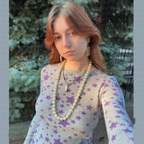 Y2K Stars Vintage Aesthetics Crop Tops Autumn Spring Full Sleeve Basic Tees Harajuku Grunge 00s Retro T Shirt Mall Goth Clothes