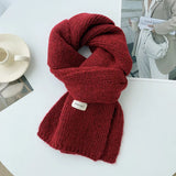 Korean Women Cashmere Scarves Lady Winter Thicken Warm Soft Pashmina Shawls Wraps Female Pure Color Knitted Long Scarf for Women