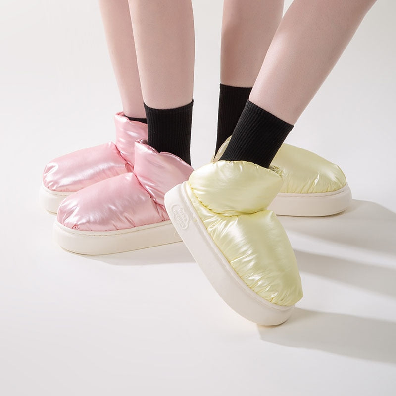 Winter Shoes for Women Warm Plush Female Ankle Boots Flat Heels Simple Solid Color Platform Non-slip Outdoor Snow Boot