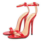 Summer Women Pumps Sexy 13cm Super Thin Heels Round Toe Patent Leather Narrow Band Concise Party Prom High Heeled Sandals