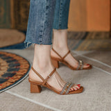 Summer Women Shoes Transparent PVC Chunky Heel Sandals High Heel Shoes for Women Concise Women Heels