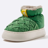 High-top Women's Cotton Shoes  Winter Warm Furry Female Ankle Boots Simple Couple Outdoor Solid Color Platform Snow Boot