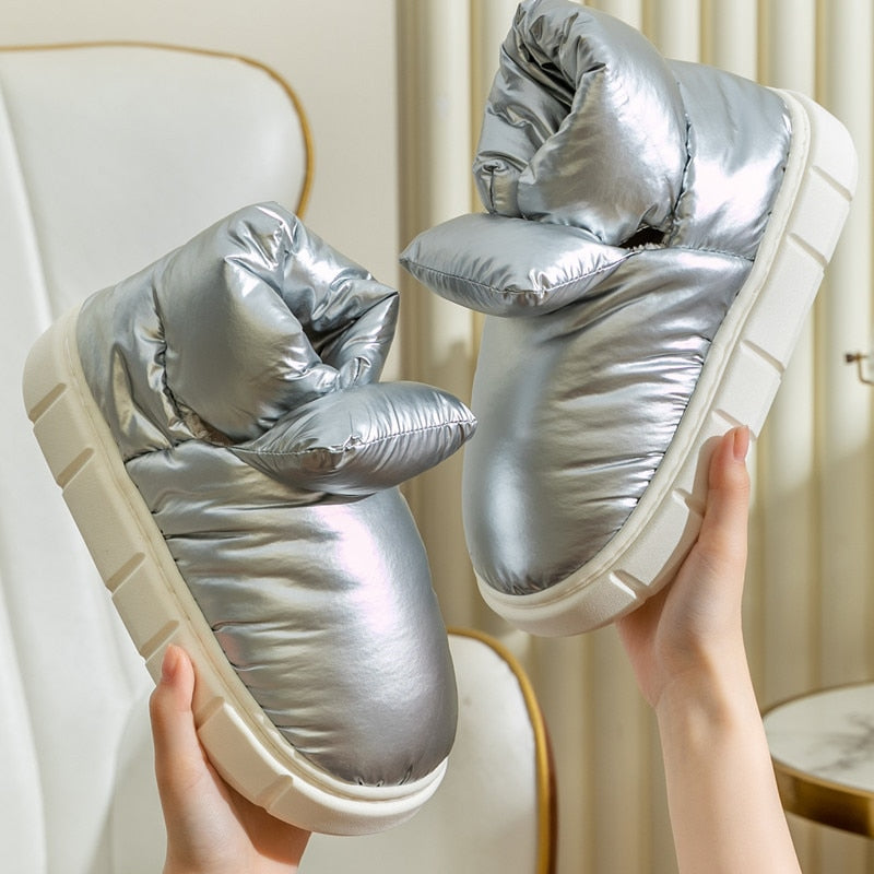 Winter Boots for Women Trendy Candy Color Pink Female Ankle Boot Keep Warm Down Light Platform Furry Footwear Cotton Shoes