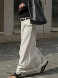 White High Waist Patchwork Long Skirt For Women Loose Casual Pocket Elegant Solid Fashion Summer Female Maxi Skirt