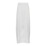 White High Waist Patchwork Long Skirt For Women Loose Casual Pocket Elegant Solid Fashion Summer Female Maxi Skirt