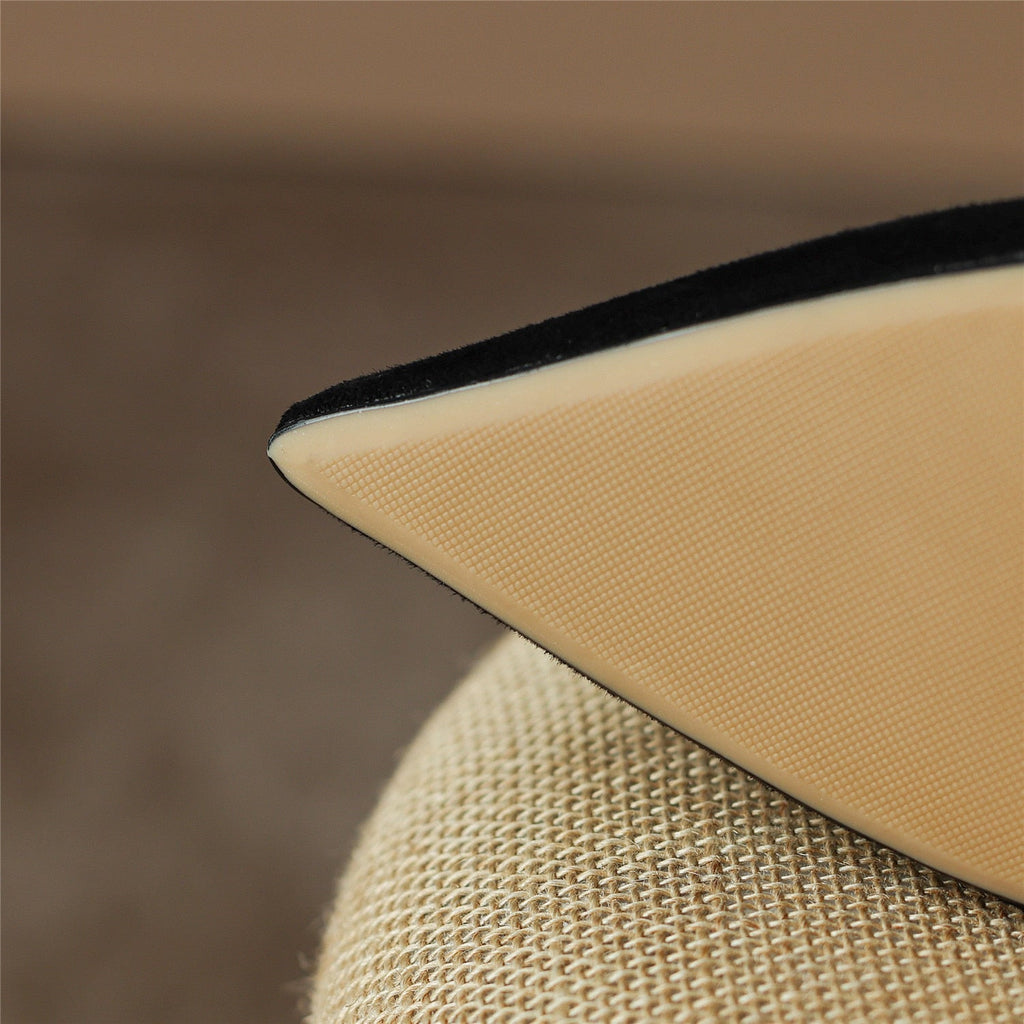 Pumps Shoes Women Mid Heel Fashion Sexy Spring Sheepskin Pointed Toe Thin Heel Office Party Black Handmade Shoe Big Size 42