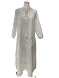 Loose Embroidery White Lace V-Neck Long Beach Dress Summer Boho Women Maxi Dress Elegant Dress Holiday Women Clothing