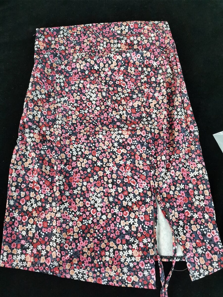 Midi Skirt Women Leopard Spring Lace Up Slit Bodycon High Waist Drawstring Printed Sexy Skirt Casual Office Female Skirt