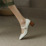 goosudu  Mary Jane High Heels Women Sheepskin Patent Leather Pumps Pigskin Lining and Sheepskin Insole Lolita Girl Shoes Big Size 42