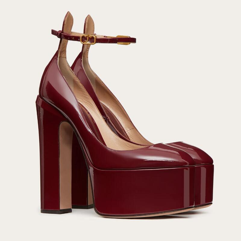 goosudu New Brand Sexy Diamonds Wedding Shoes Thick High Heel Platform Women's Pumps Silver Black Pink Beige Big Size Zapatos Mujer