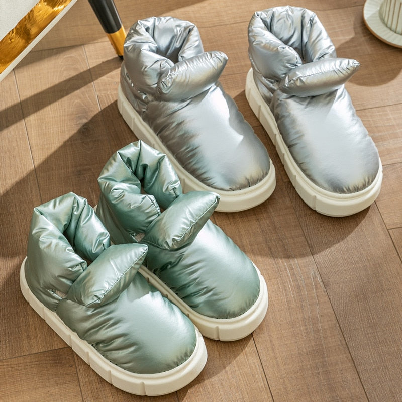 Winter Boots for Women Trendy Candy Color Pink Female Ankle Boot Keep Warm Down Light Platform Furry Footwear Cotton Shoes