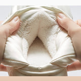 Winter Shoes for Women Warm Plush Female Ankle Boots Flat Heels Simple Solid Color Platform Non-slip Outdoor Snow Boot