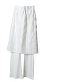 Y2k Clothes Simple Fold Patchwork Lace Slim Dress Fake Two Pieces Leggings Pants Korean Fashion Pantalones De Mujer