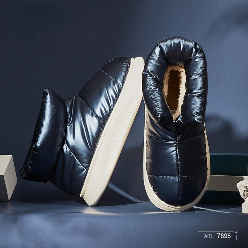 Plush Cotton Boots Women Female Winter Shoes Outdoor Non-slip Light Down Leisure Women's Snow Boot Platform Keep Warm Footwear