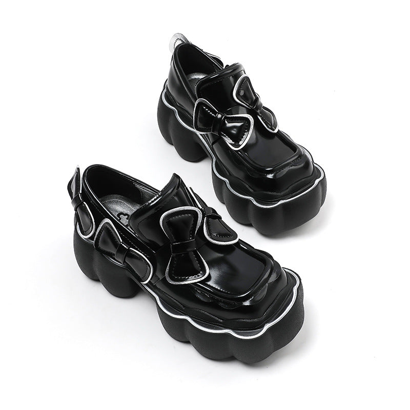 goosudu Womens Lolita Flowers Bowknot Gothic Punk Shoes Creepers Pumps Japanese Harajuku Platform Girls Round Toe New