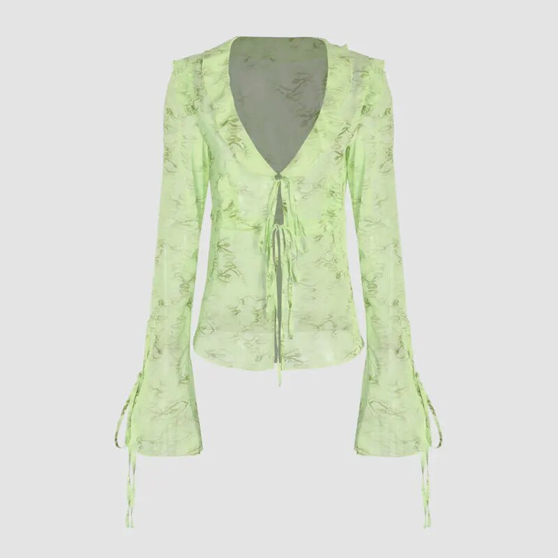 Summer Chiffon Fashion Maxi Skirt cover-up Women Elegant High Waist printed Holiday See-Through Printed Female Long Skirt