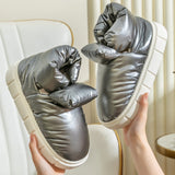 Winter Boots for Women Trendy Candy Color Pink Female Ankle Boot Keep Warm Down Light Platform Furry Footwear Cotton Shoes