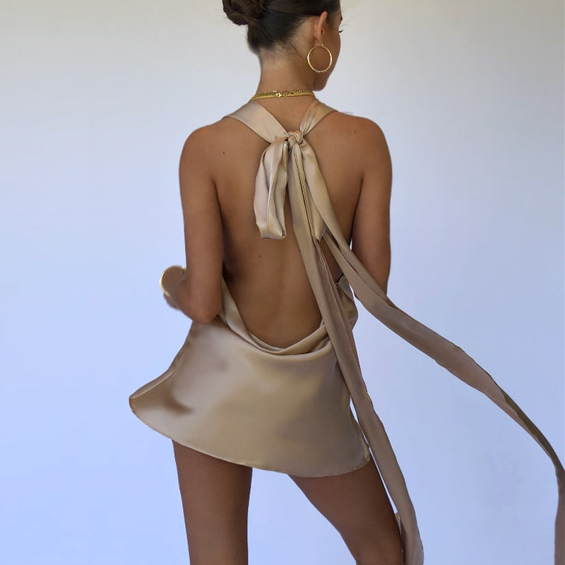 Goosudu  Sexy Hollow Out Bandage Women Dress White Asymmetrical High Waist Mini Dress Women Spring Skinny Fashion Streetwear