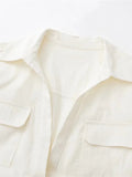 goosudu  Women's Crop Top Collared Short Sleeve Shirt Women Summer Knotted Linen Blouse Woman Streetwear Casual Blouses