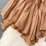 Fairy Dress  Holiday Irregular Long Sleeve Beach dress summer Ruffle sexy Off Shoulder female high waist chic women short dresses  Sundress