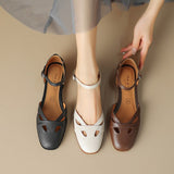 Summer Retro Women Sandals Women Shoes Ladies Casual Shoes Low Heel Chunky Sandals Gladiator Fashion Chaussures Romaines