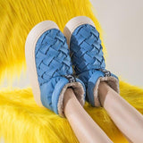 High-top Women's Cotton Shoes  Winter Warm Furry Female Ankle Boots Simple Couple Outdoor Solid Color Platform Snow Boot