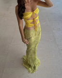 Summer Chiffon Fashion Maxi Skirt cover-up Women Elegant High Waist printed Holiday See-Through Printed Female Long Skirt