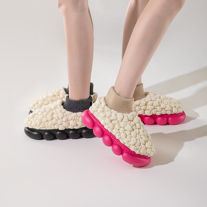 Women's Ankle Boots Winter Cotton Shoes for Female Durable Non-slip Soft Bottom Outside Large Size Chunky Woman Snow Boots