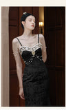 goosudu  Runway Woman Dress Backless Embroidery Vintage Sleeveless Sexy Beach Boho Lace Party Sundress Women Summer Maxi Vestido