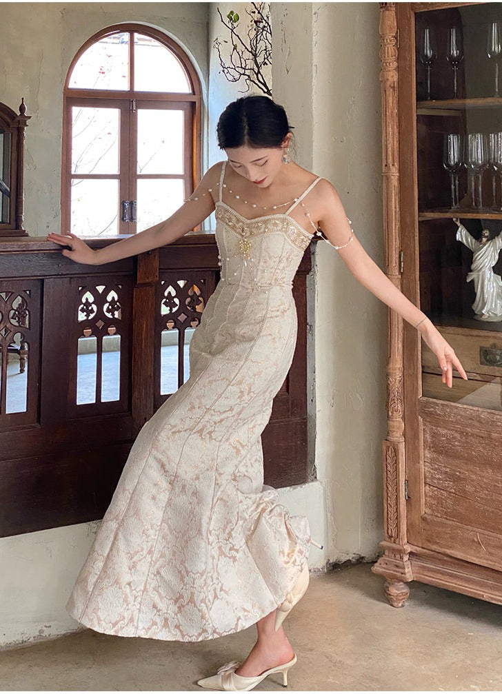 goosudu  Runway Woman Dress Backless Embroidery Vintage Sleeveless Sexy Beach Boho Lace Party Sundress Women Summer Maxi Vestido