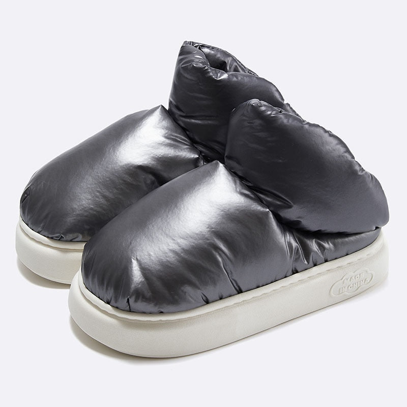 Winter Shoes for Women Warm Plush Female Ankle Boots Flat Heels Simple Solid Color Platform Non-slip Outdoor Snow Boot