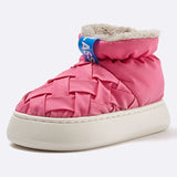 High-top Women's Cotton Shoes  Winter Warm Furry Female Ankle Boots Simple Couple Outdoor Solid Color Platform Snow Boot