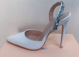 goosudu  Sandals Woman Summer Ladies Shoes Elegant High Heels Stiletto Sandals Pointed Toe Crystal Wedding Shoes Luxury Women Pumps