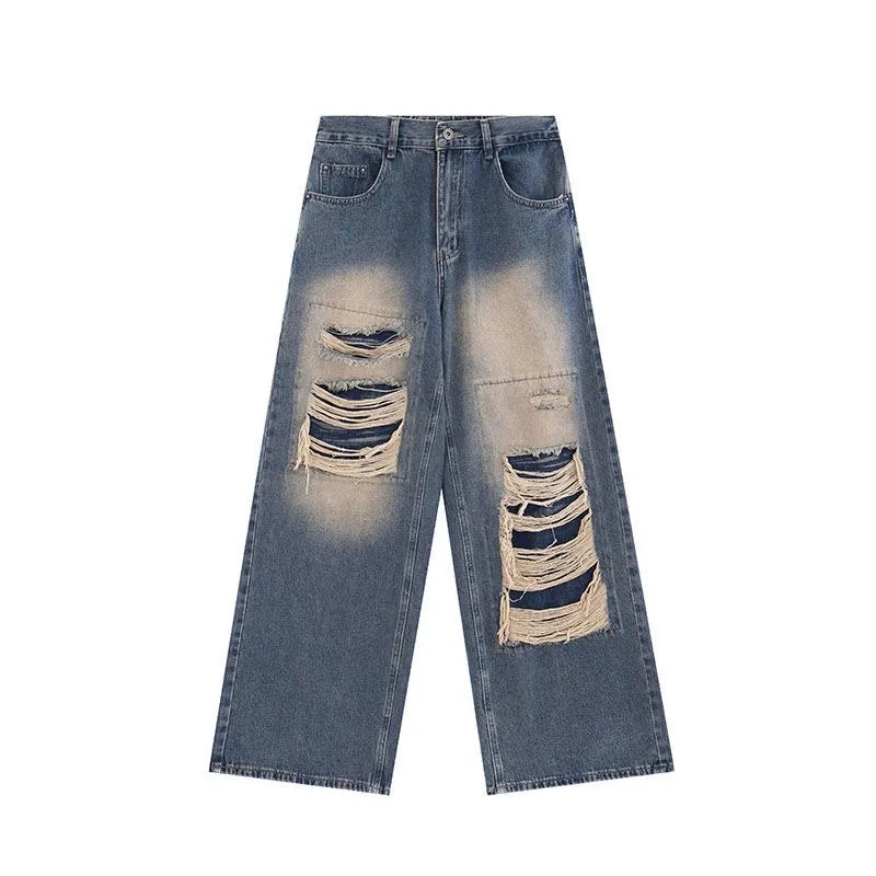 Ripped Baggy Jeans For Women Summer streetwear Fashion High Waist Boyfriend Jeans For Women Gothic Denim Pants Woman