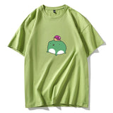Skateboard Frog Dinosaur Cute Graphic Tee Women Tshirt Green Aesthetic Oversized T Shirt Harajuku Casual Summer Tops