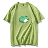 Skateboard Frog Dinosaur Cute Graphic Tee Women Tshirt Green Aesthetic Oversized T Shirt Harajuku Casual Summer Tops