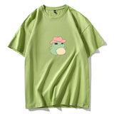 Skateboard Frog Dinosaur Cute Graphic Tee Women Tshirt Green Aesthetic Oversized T Shirt Harajuku Casual Summer Tops