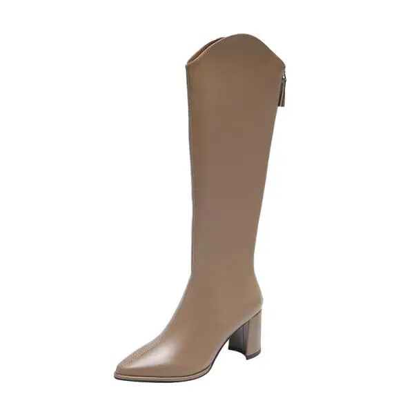 Women Boots Over Knee  Zipper Female Shoes Clogs Platform Luxury Designer Over-the-Knee Large Size Ladies Fashion High Heel