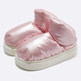 Winter Shoes for Women Warm Plush Female Ankle Boots Flat Heels Simple Solid Color Platform Non-slip Outdoor Snow Boot