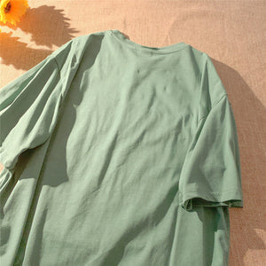 High Quality Brand Cute Cow Print Embroidery T Shirts Kawaii Clothes Teens Men Women Loose Summer Large 2XL Short Sleeve Tops