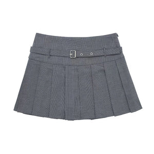 Female Fashion Textured Wild Folds Skirt Sweetwear Skirt Women High Waist Trend With Belt Tight Mini Skirt Y2k