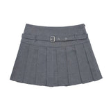 Female Fashion Textured Wild Folds Skirt Sweetwear Skirt Women High Waist Trend With Belt Tight Mini Skirt Y2k
