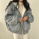 Winter Thicken Warm Parkas Women Oversized Kawaii Double Sided Hooded Coat Ladies Korean Fashion Casual Loose Zip Up Jackets