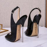 16cm Extreme High Heels Sandals Sexy Pumps Metal Heel Peep Toe Slip On Fetish Cosplay Drag Queen Cross Dresser Unisex Shoes 29cm