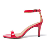 Summer Women Pumps Sexy 13cm Super Thin Heels Round Toe Patent Leather Narrow Band Concise Party Prom High Heeled Sandals